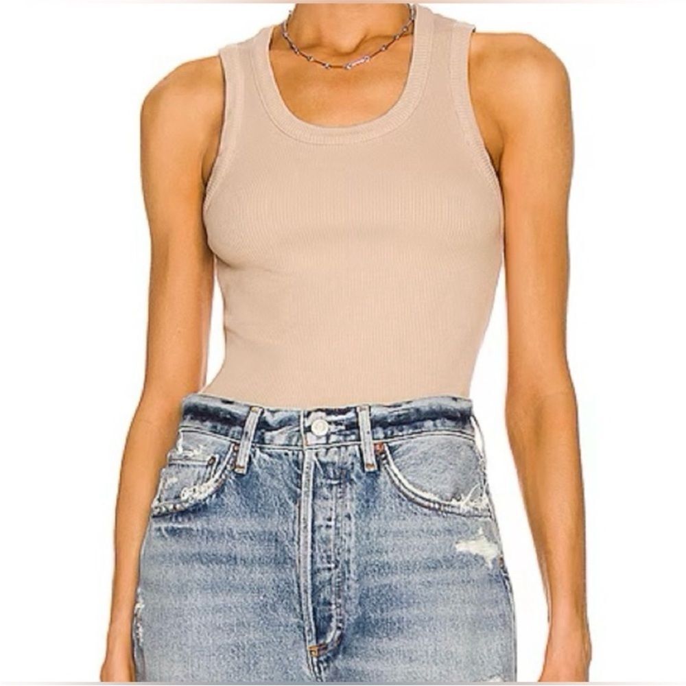 Agolde Poppy Scoop Neck Ribbed Tank Large